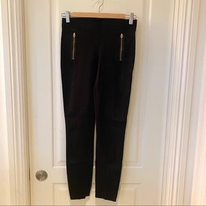 J. Crew Gold Zipper Black Leggings